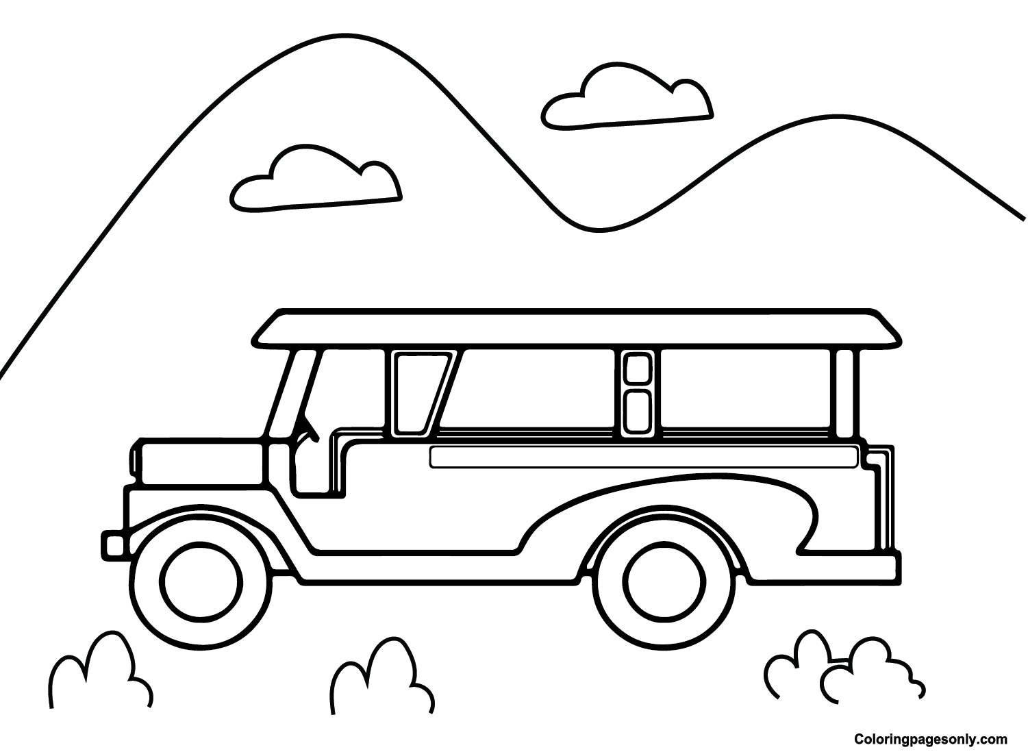 Jeepney coloring pages printable for free download