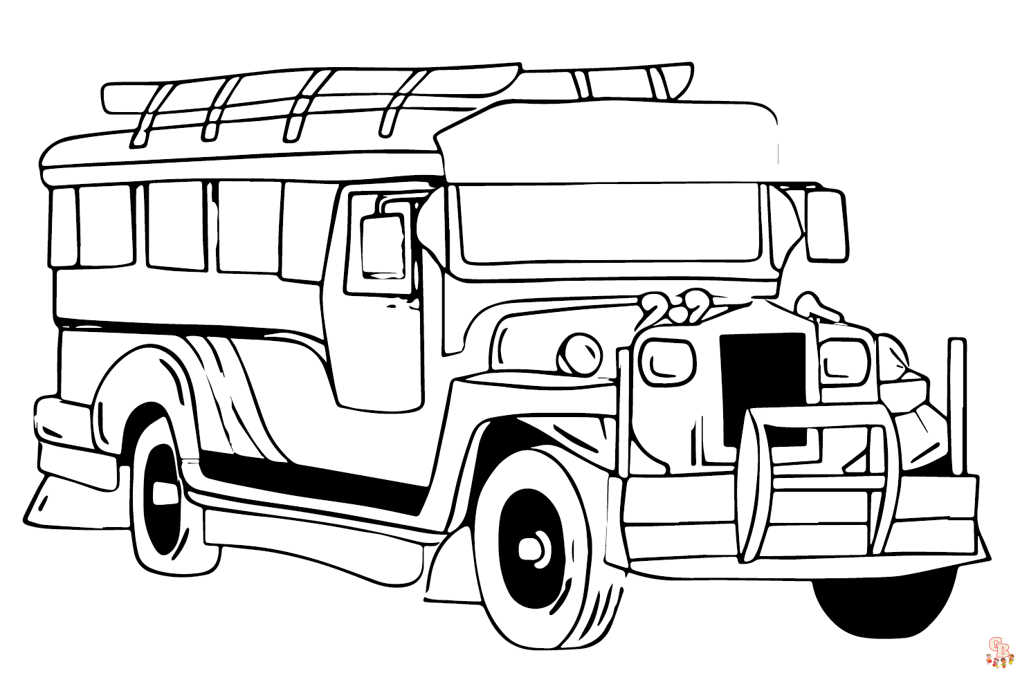 Printable jeepney coloring pages free for kids and adults
