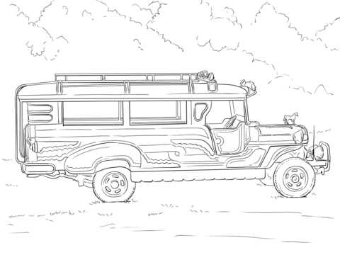 Philippine jeepney coloring page free printable coloring pages