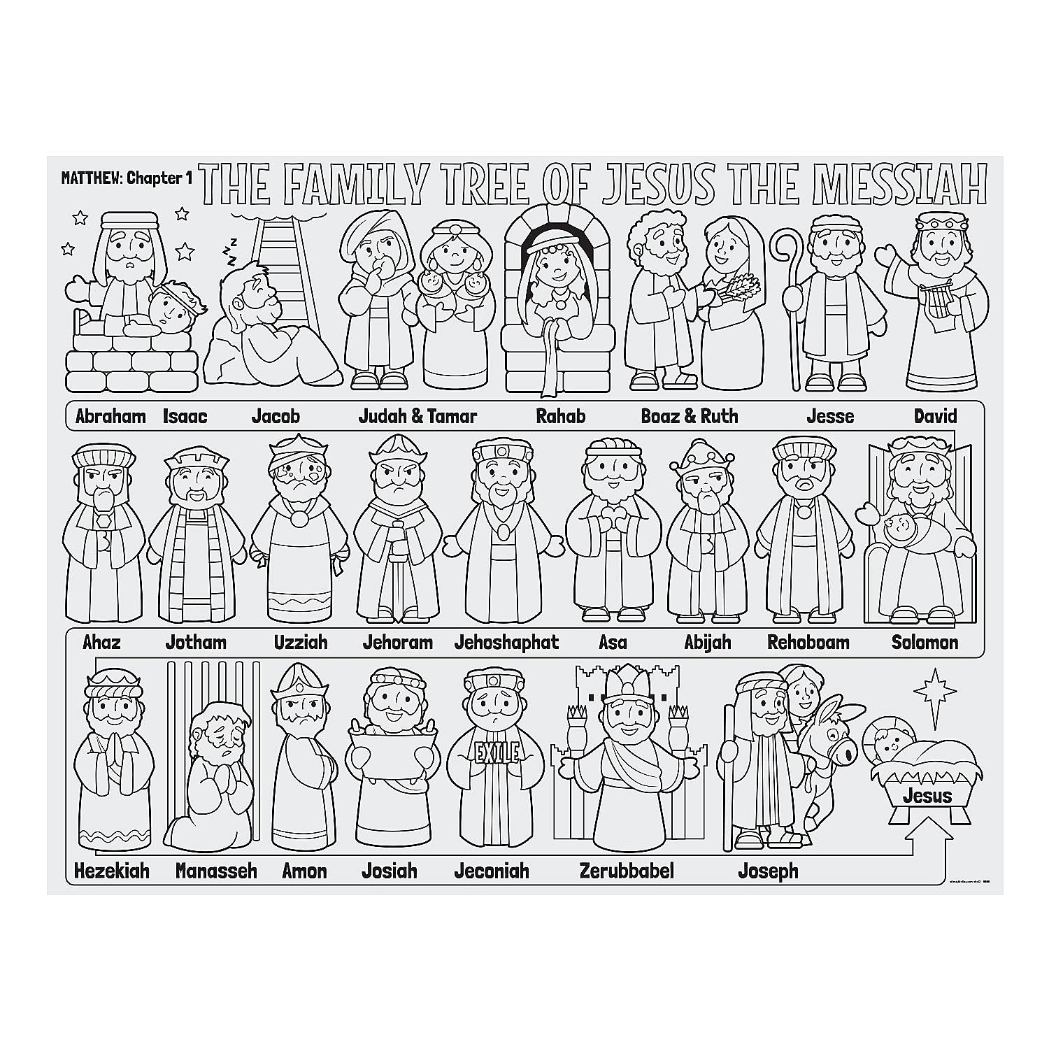 Color your own âfamily tree of jesusâ posters