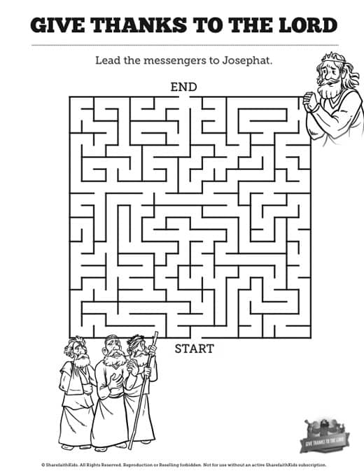 Chronicles give thanks to the lord bible mazes â