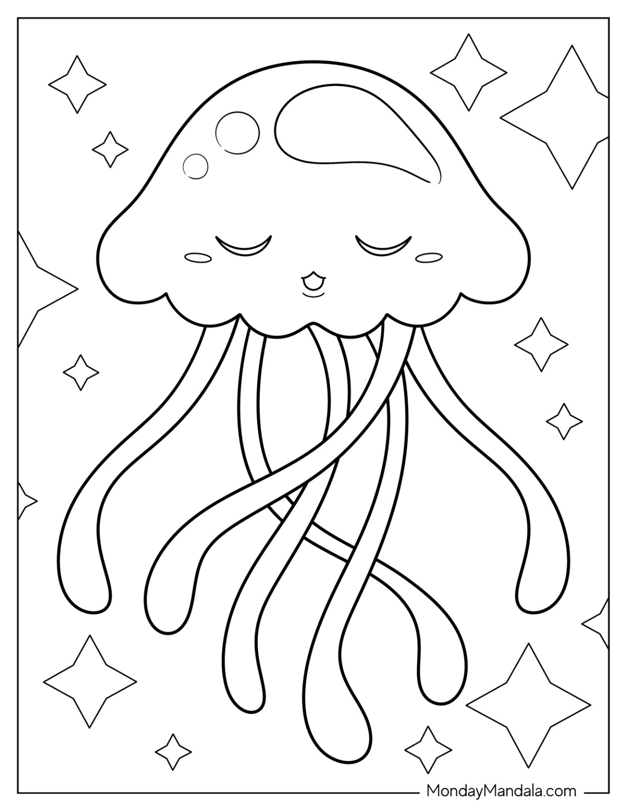 Jellyfish coloring pages free pdf printables