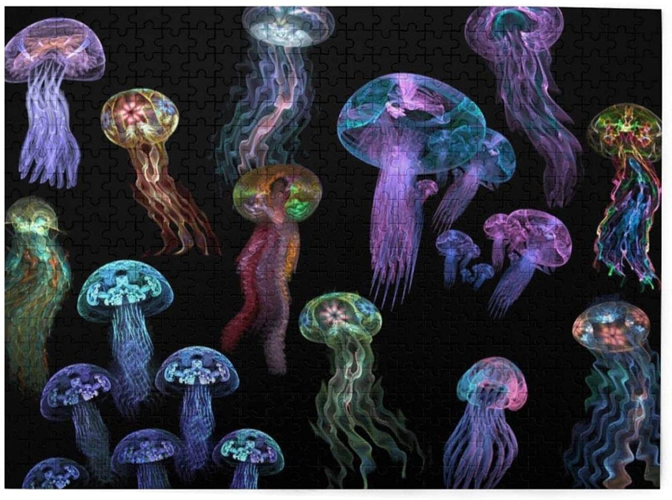 Epushow color jellyfish printed picture puzzle wooden fun depression puzzle