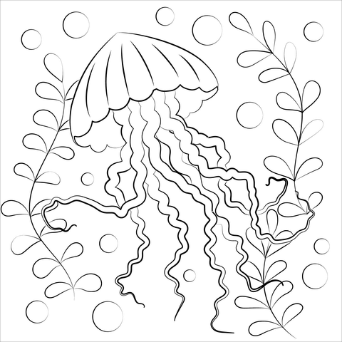 Jellyfish coloring page free printable coloring pages