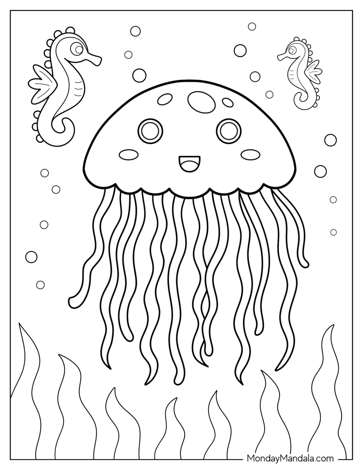 Jellyfish coloring pages free pdf printables