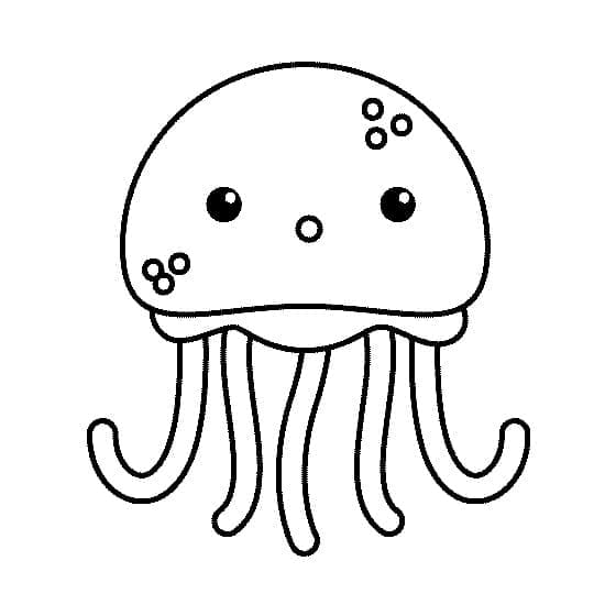 Free printable cute jellyfish coloring page