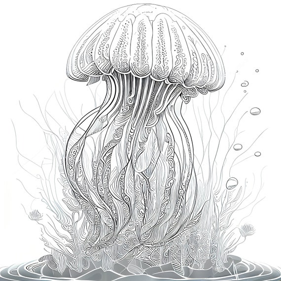 Buy pack stress relief coloring pages jellyfish digital print filigree detailed mandala instant download set coloring pages for adults online in india