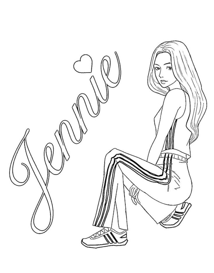 Blackpink kim jennie coloring page coloring pages printable coloring pages free printable coloring pages