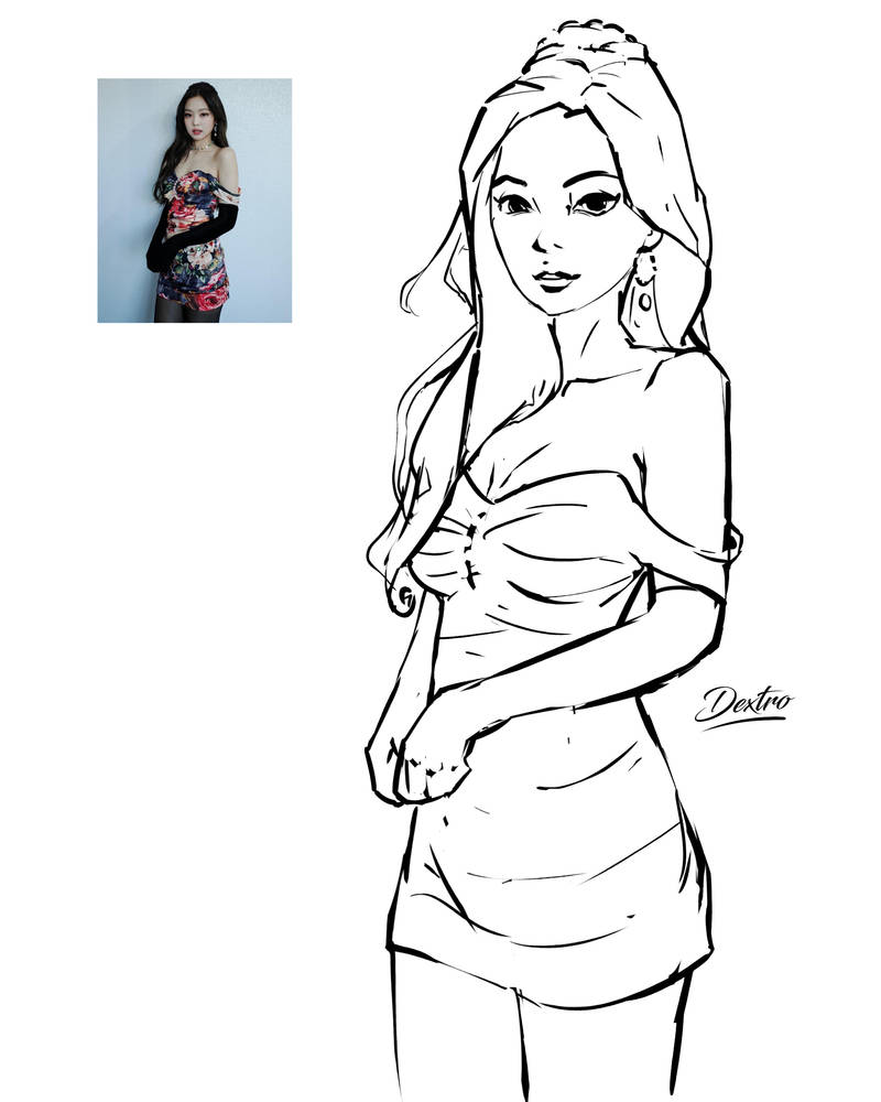Jennie black pink fa by dextromaj on