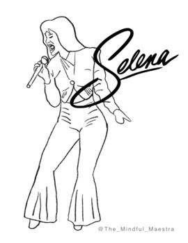 Hispanic heritage month selena quintanilla poster and coloring sheet selena quintanilla selena selena quintanilla perez