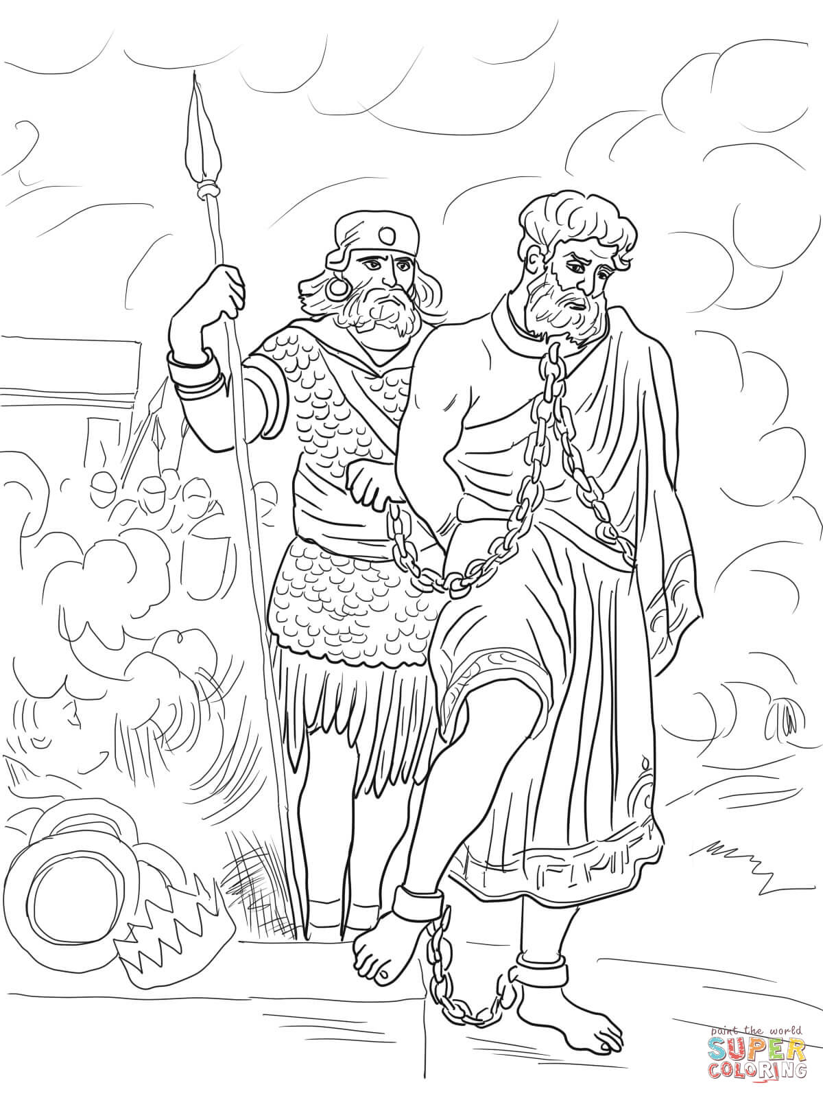 Jeremiah imprisoned coloring page free printable coloring pages
