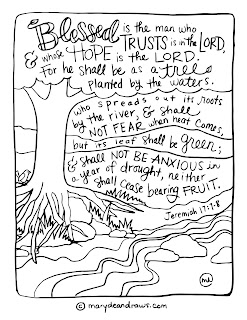 Strength for today and bright hope for tomorrow as a tree printable coloring page