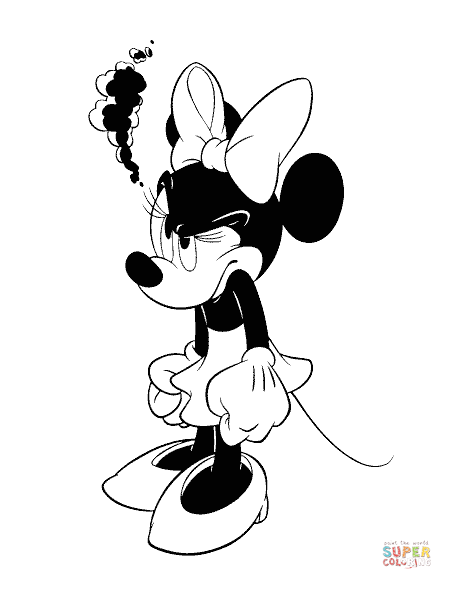 Minnie is angry coloring page free printable coloring pages