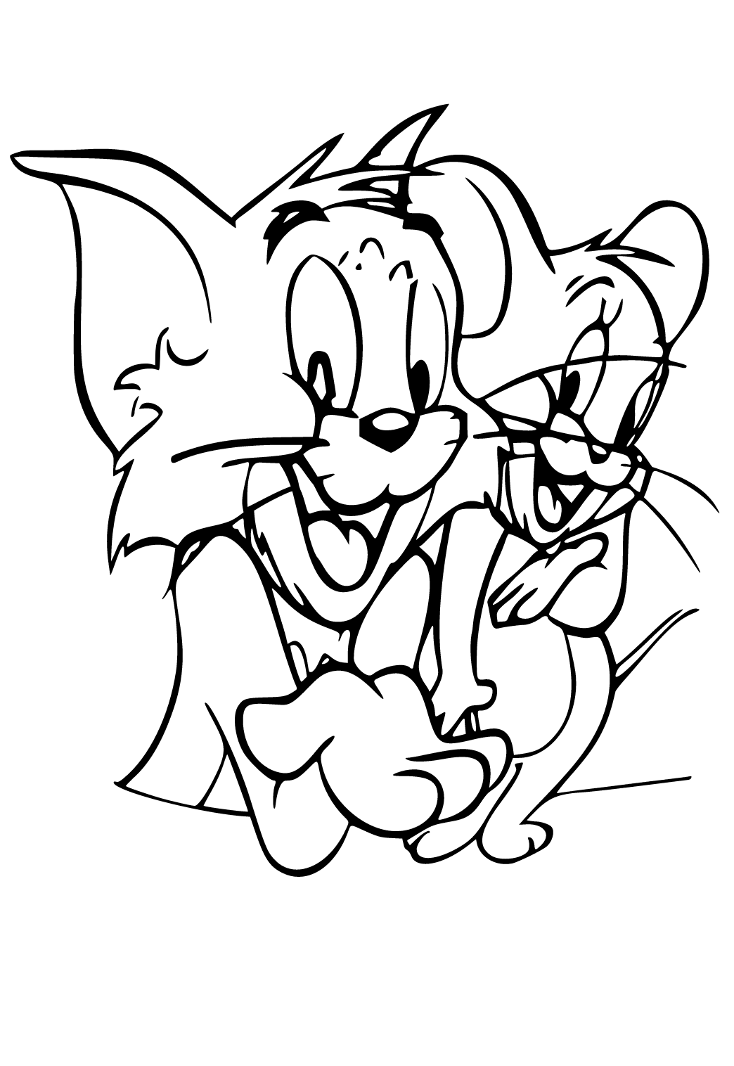 Free printable tom and jerry friends coloring page for adults and kids