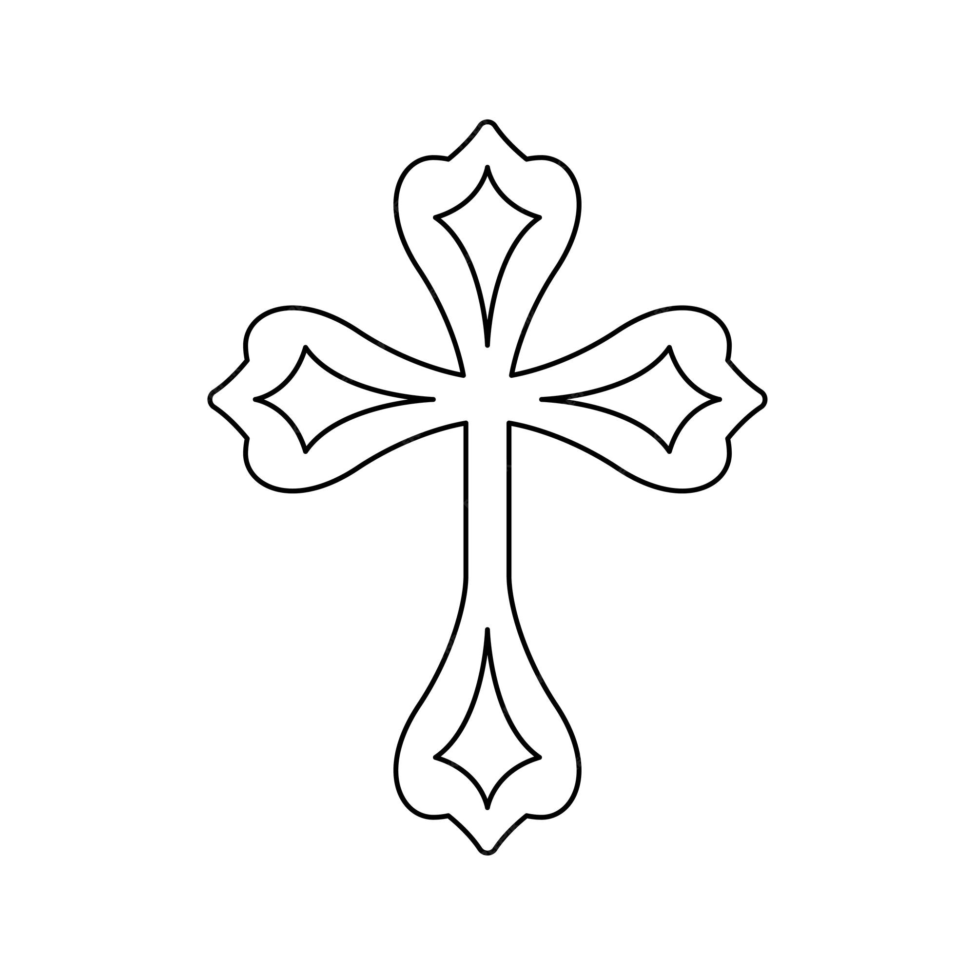 Premium vector coloring page with christian cross for kids