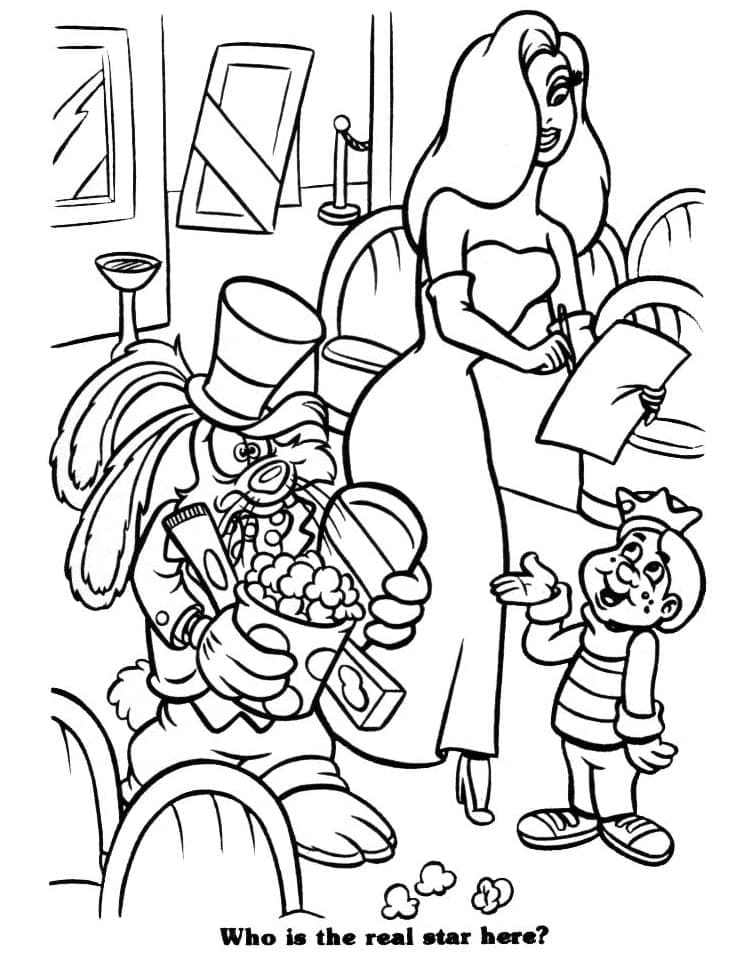 Jessica and roger rabbit coloring page