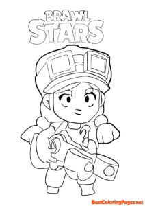 Brawl stars jessie coloring page