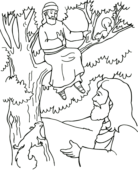 Zacchaeus and jesus coloring page sunday school coloring pages jesus coloring pages bible school crafts