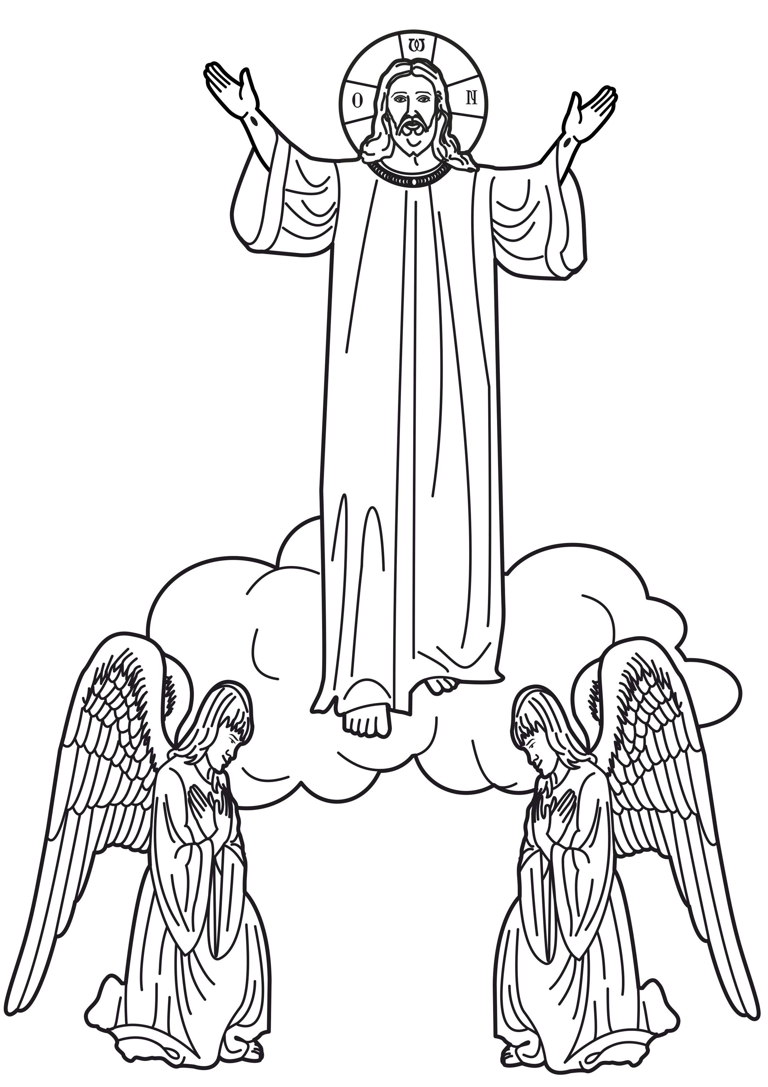 Christs ascension into heaven coloring page jesus coloring pages easter coloring pages christian coloring