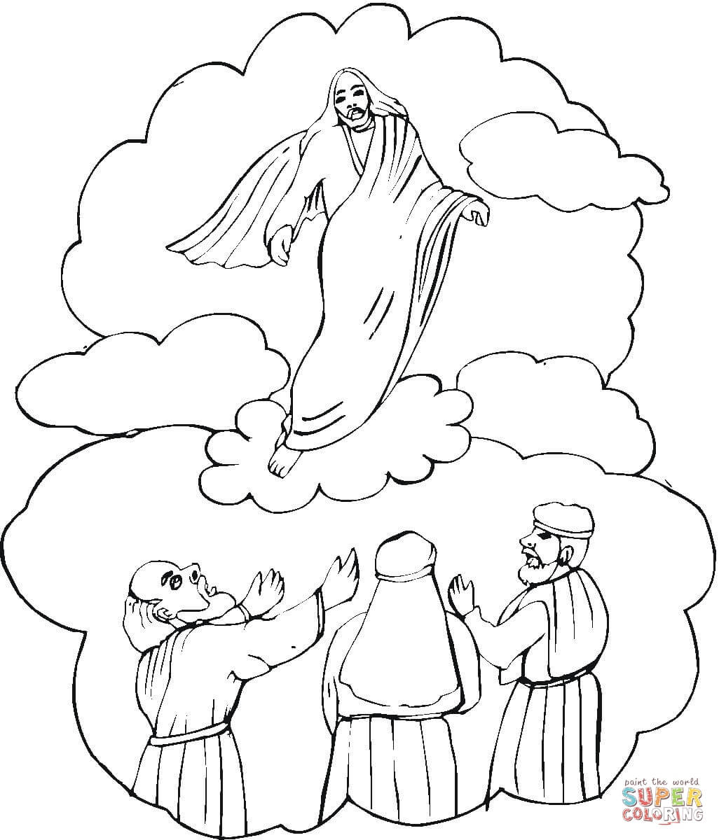 Jesus christ ascension coloring page free printable coloring pages