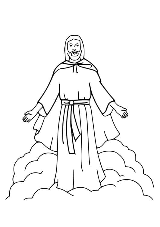 Printable jesus ascension coloring page