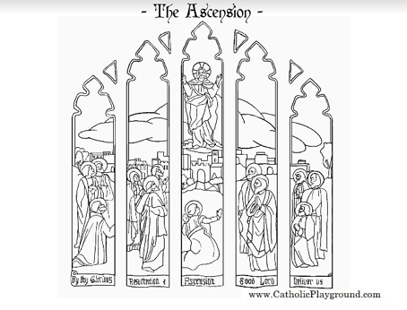 Feast of the ascension coloring page â catholic playground