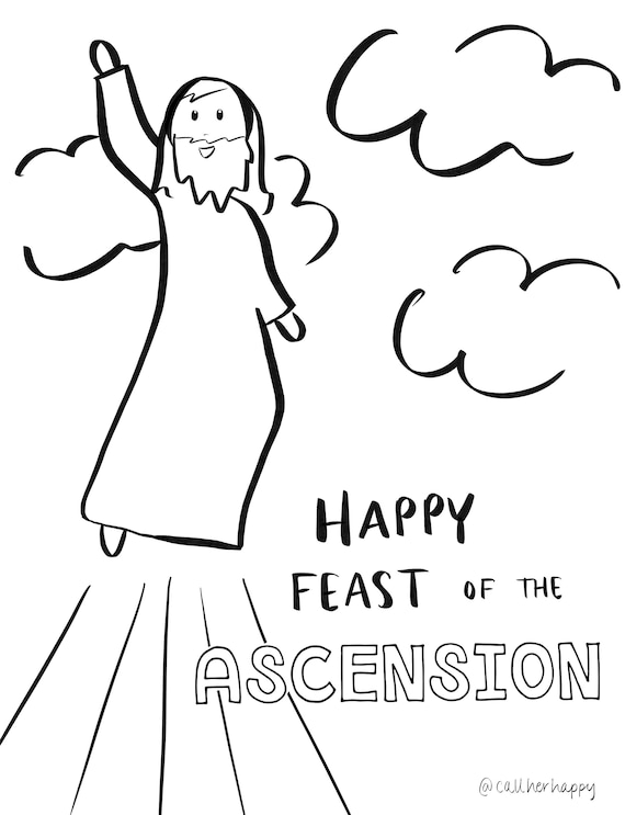 Ascension sunday printable coloring page sheet lazy liturgical year catholic resources for kids feast day prayer activities jesus