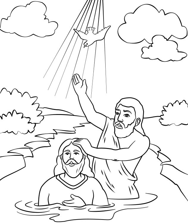 Baptism coloring pages