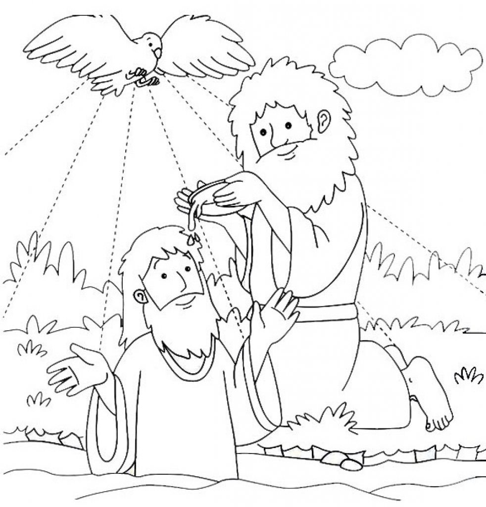 Coloring pages jordans and coloring on pinterest for jesus baptism coloring page