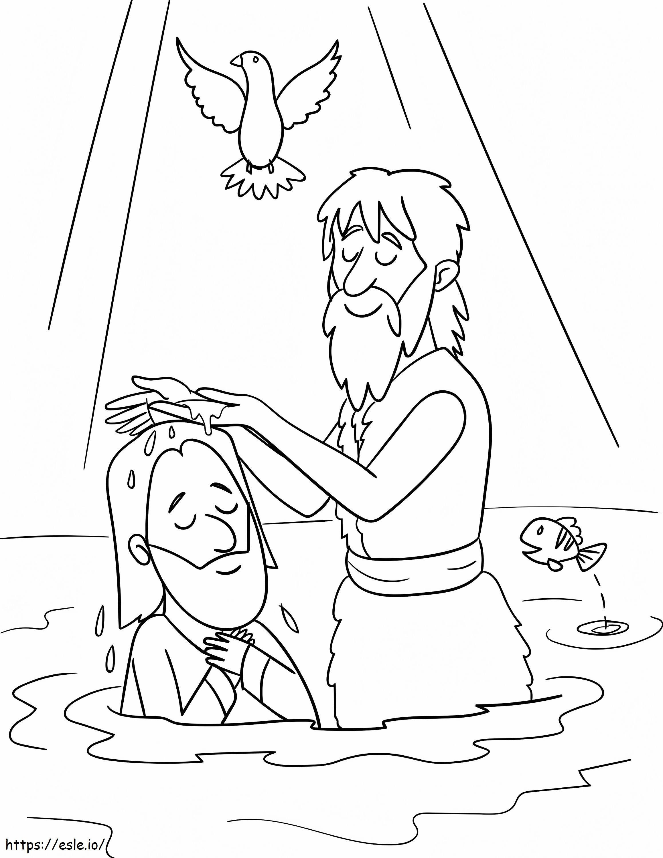 Free jesuss baptism coloring page