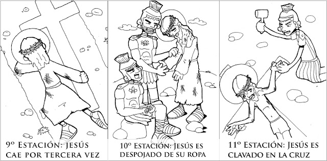 Vãa crucis para niãos pintar
