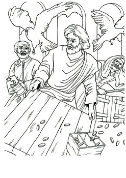 Jesus cleanses the temple john matt mark luke coloring