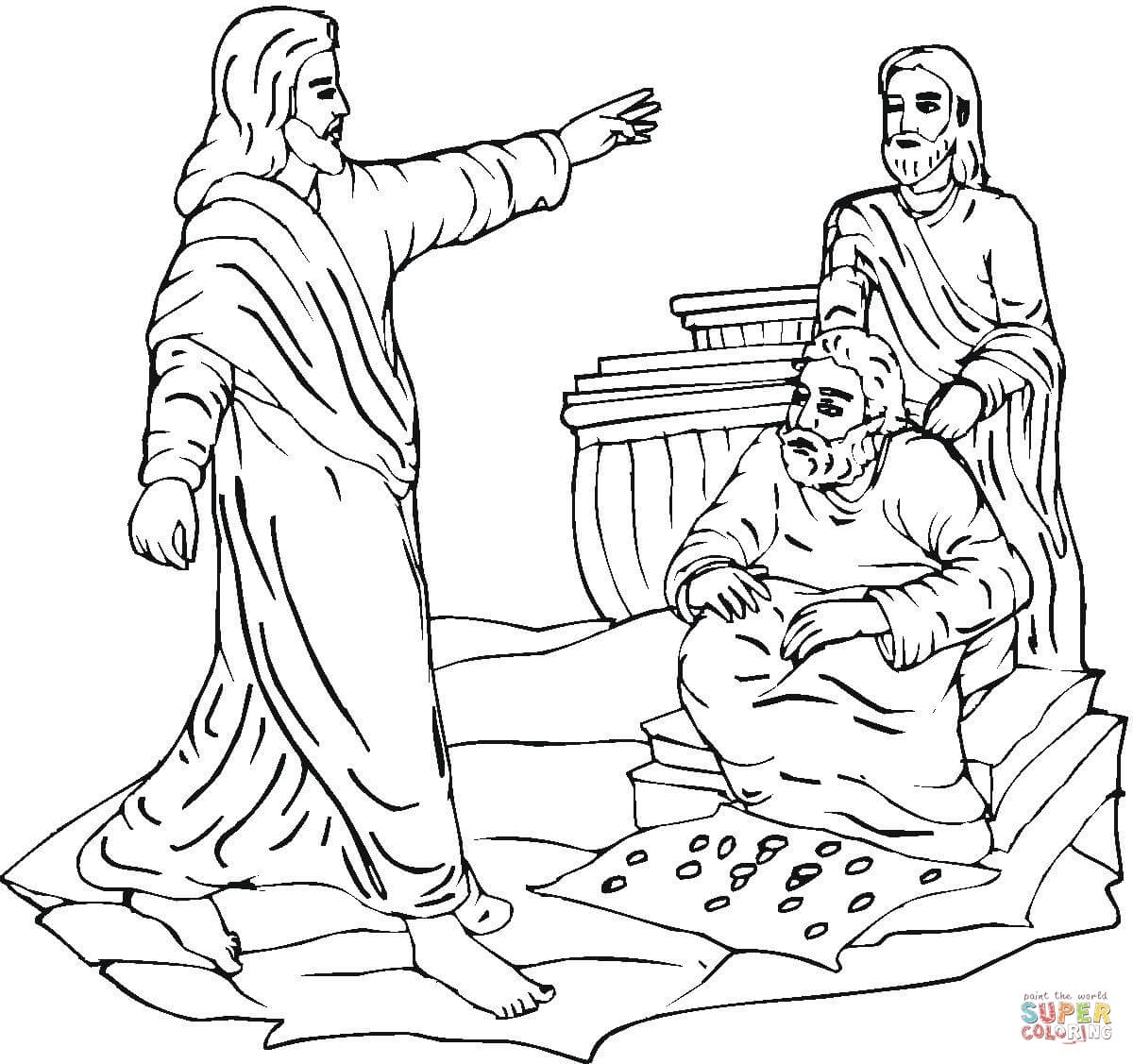 Jesus clears the temple coloring page free printable coloring pages
