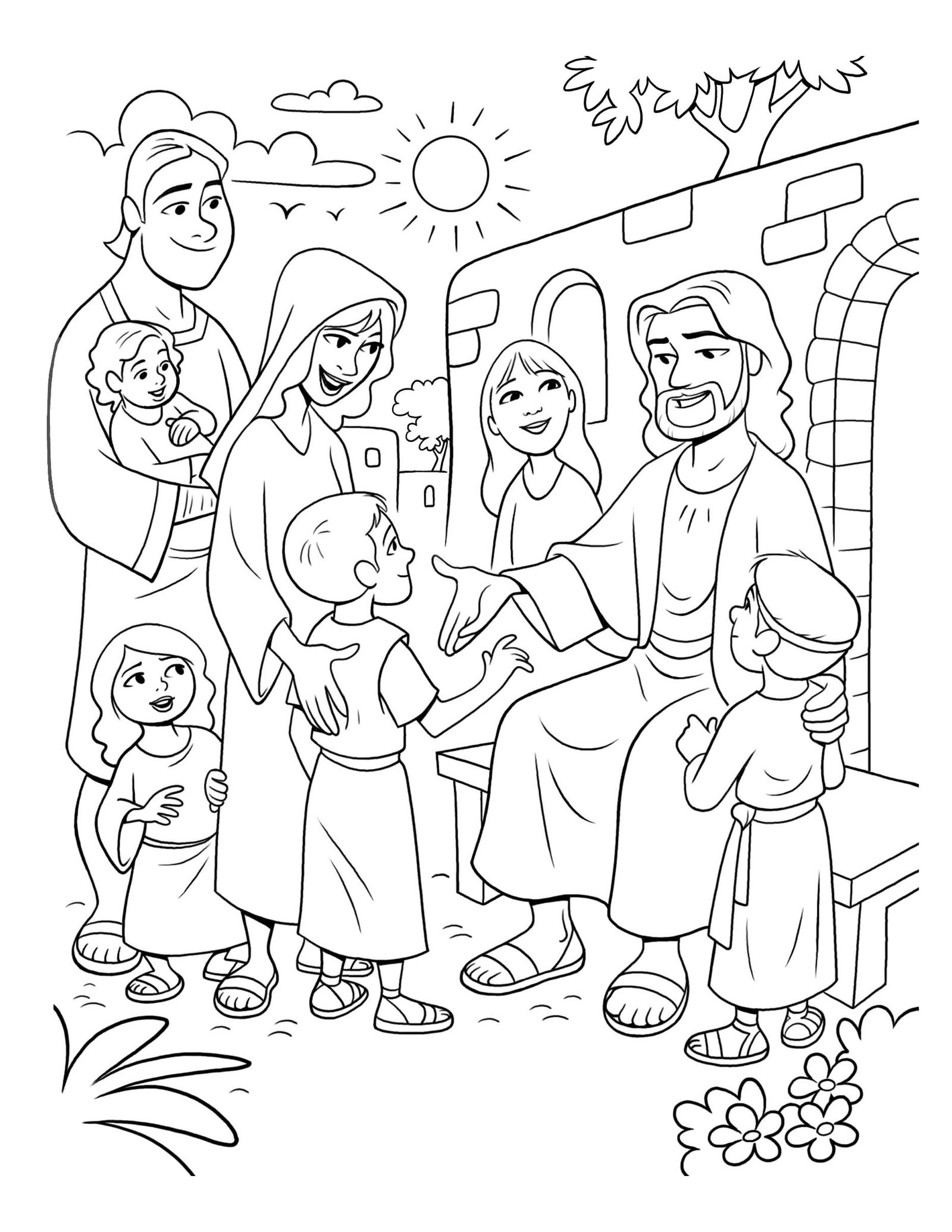Christ meeting the children