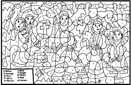 Jesus at the temple color by