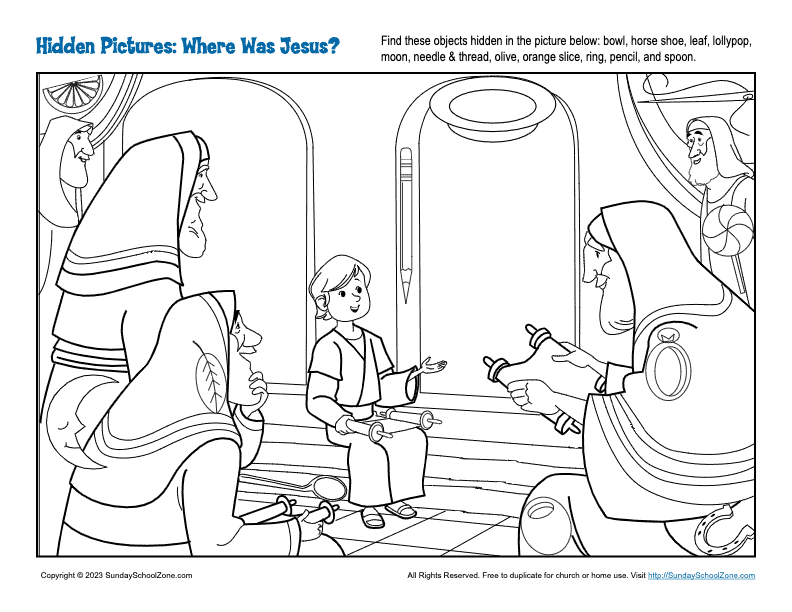 Free boy jesus in the temple bible activities on sunday school zone