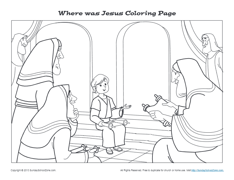 Jesus in the temple as a boy bible activities on sunday school zone
