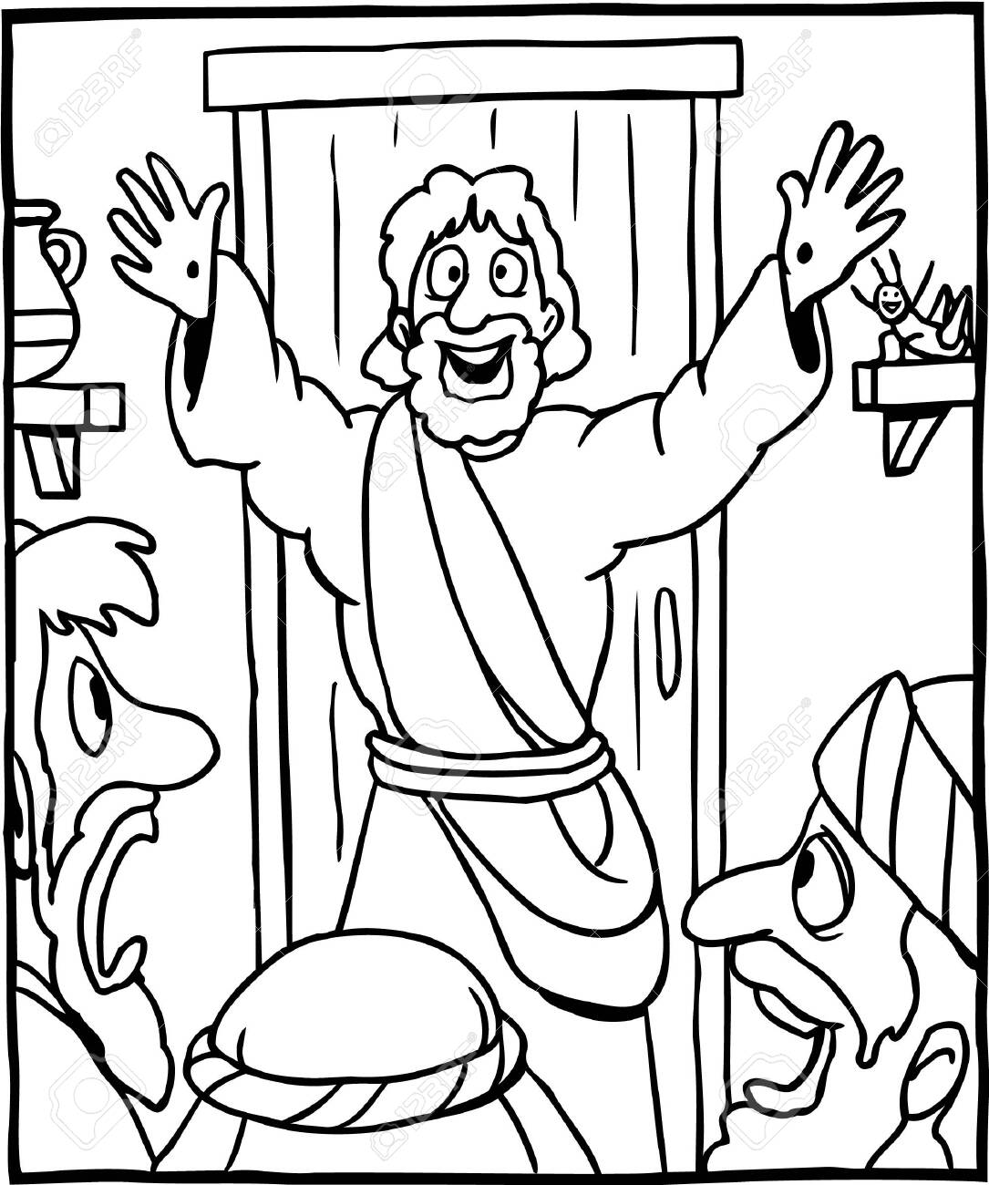 Coloring page of jesus alive again royalty free svg cliparts vectors and stock illustration image