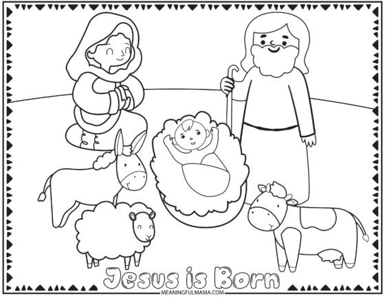 Free christmas nativity coloring sheets