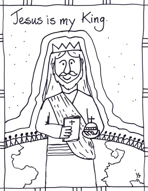 Christ is king coloring page cover â stushie art