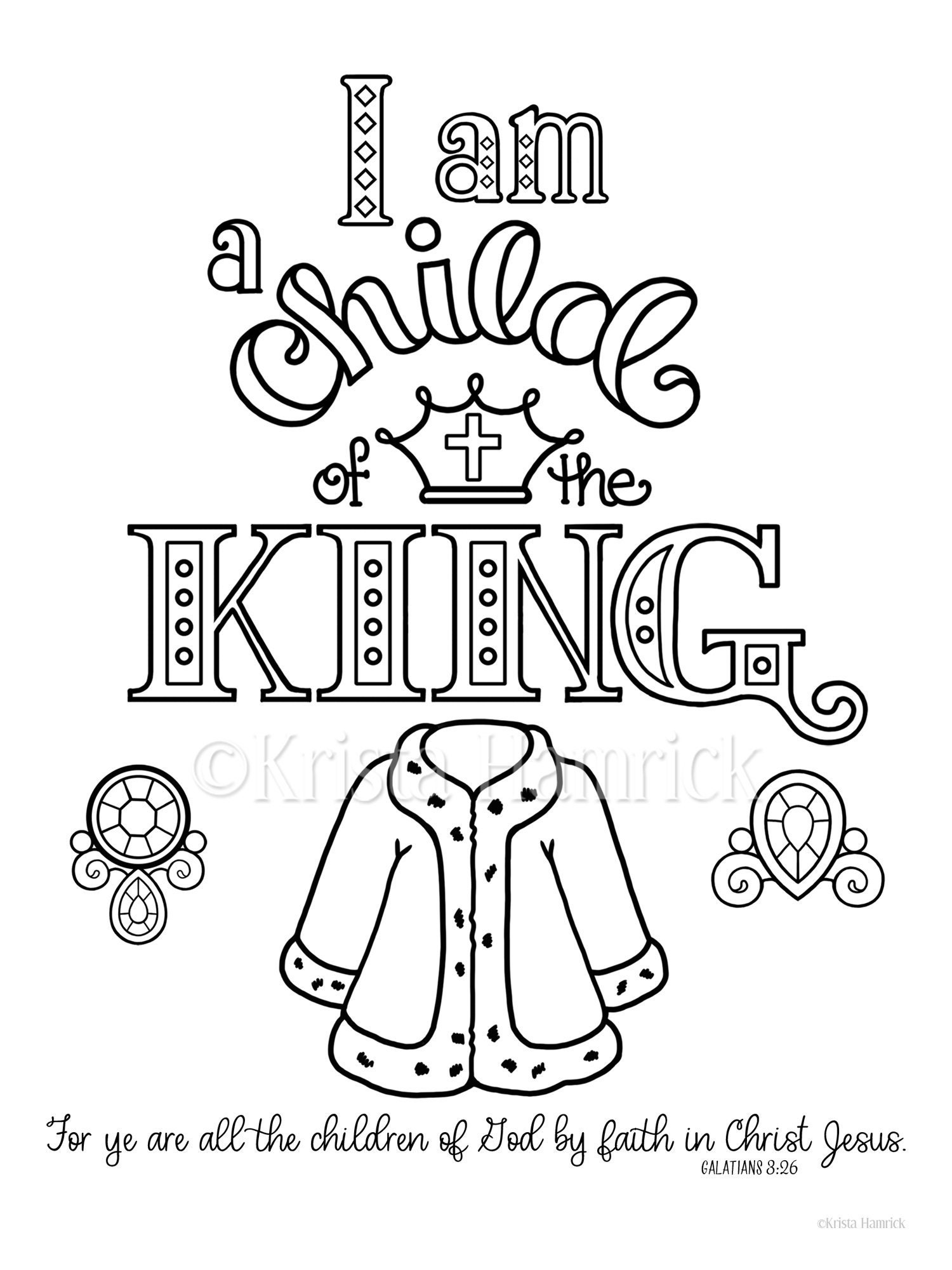 Buy child of the king coloring page x bible journaling tip