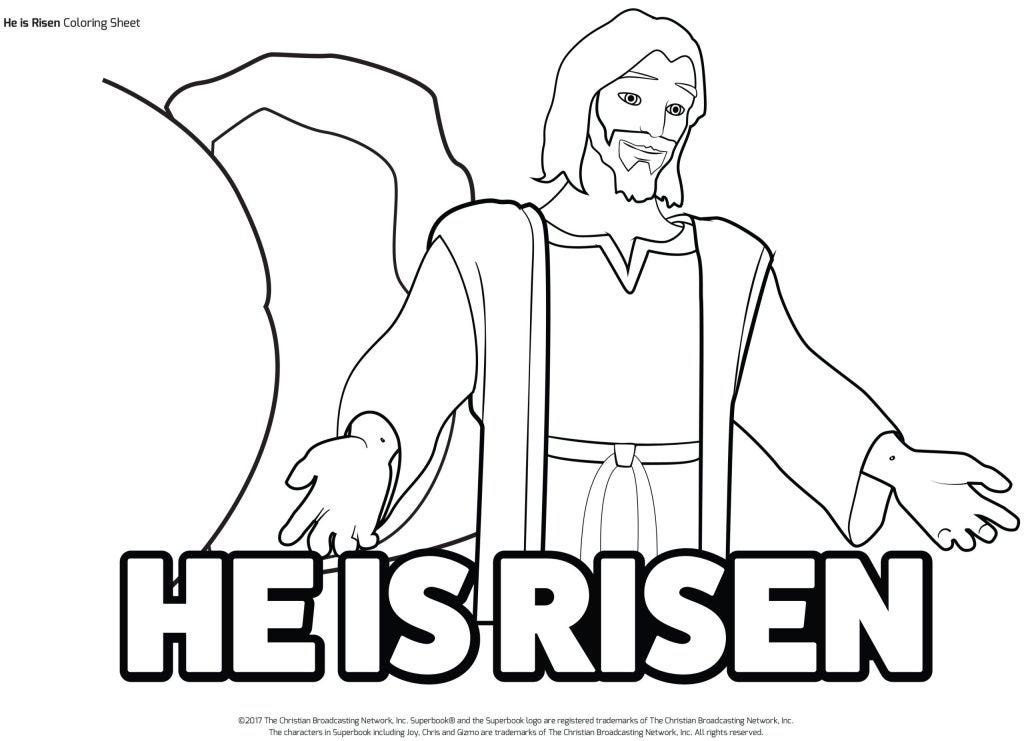 He is risen coloring sheet â superbook academy