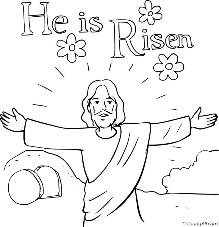 Free printable he is risen coloring pages in vector format easy to print from any device â christian coloring jesus coloring pages free easter coloring pages