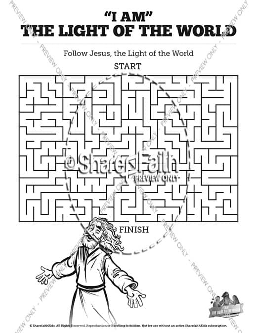 John light of the world bible mazes â