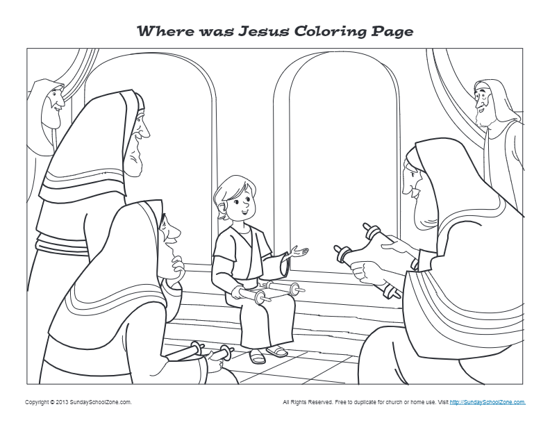Where was jesus coloring page jesus coloring pages bible coloring pages jesus in the temple