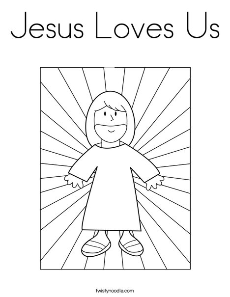 Jesus loves us coloring page