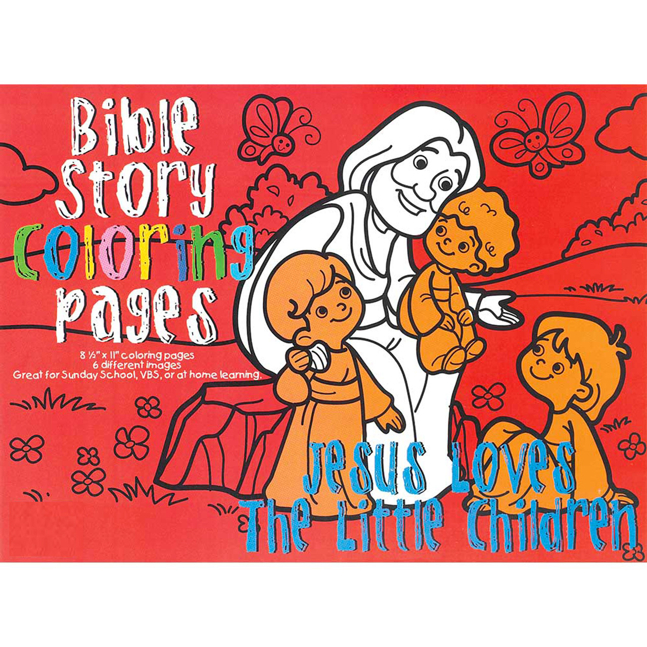 Coloring book jesus loves the little children paperback sheets cp