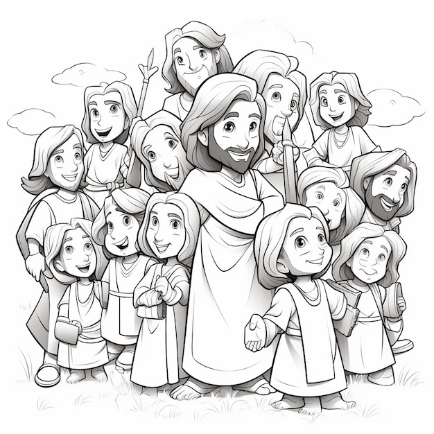 Premium ai image easter jesus coloring page