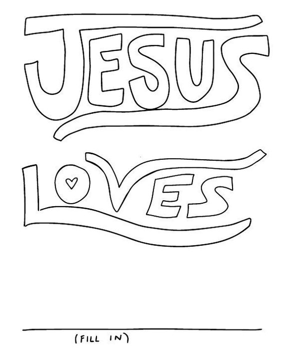 Jesus loves coloring page
