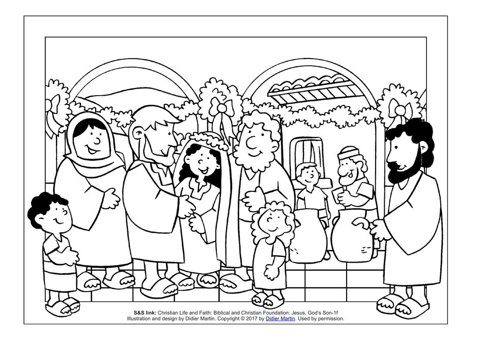 Coloring page meals with jesus the miracle at cana my wonder studio